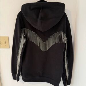 All Saints Black FRINGE Hoodie